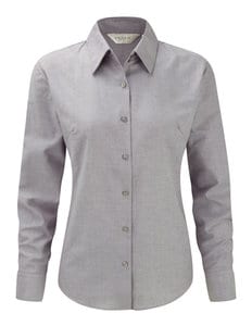 Russell Europe R-932F-0 - Ladies Oxford Blouse LS Silver