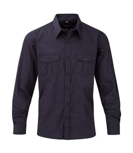 Russell Europe R-918M-0 - Men`s Roll Sleeve Shirt Long Sleeve French Navy