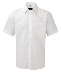 Russell Europe 935M - Short Sleeve Poplin Shirt White