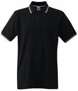 Fruit of the Loom 63-032-0 - Tipped Polo Black/White