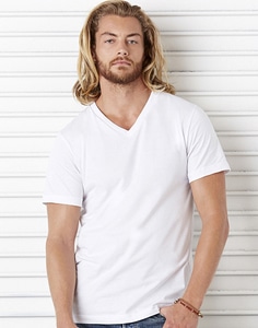 Bella 3005 - Men`s Jersey V-Neck T-Shirt White