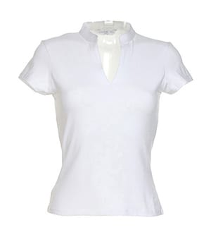 Kustom Kit KK770 - Womens corporate short sleeve top v-neck mandarin collar