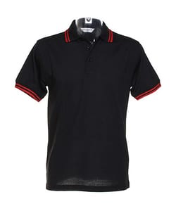 Kustom Kit KK409 - Tipped Piqué Poloshirt Black/Red