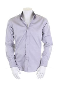 Kustom Kit KK189 - Contrast Premium Oxford Shirt LS Silver Grey/Charcoal