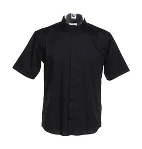 Kustom Kit KK122 - Bargear Bar Shirt Mandarin Collar Black