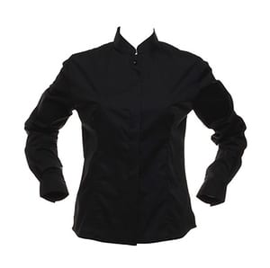 Kustom Kit KK740 - Bargear Mandarin Shirt Lady LS Black