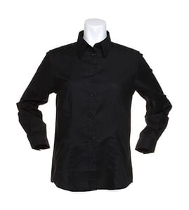 Kustom Kit KK361 - Women's workplace Oxford blouse long sleeved Black