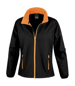 Result Core R231F - Women's printable softshell jacket Black/Orange