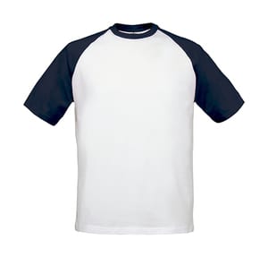 B&C Baseball - T-Shirt Baseball White/Navy
