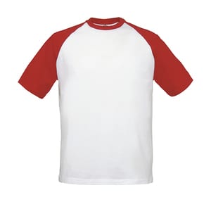 B&C Baseball - T-Shirt Baseball White/Red