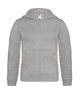 B&C Hooded Full Zip Kids - Kids Hooded Full Zip - WK682 Heather Grey