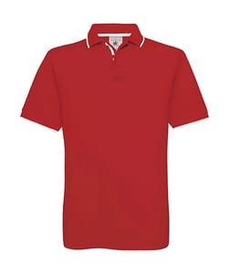 B&C Safran Sport - Tipped Polo Red/White