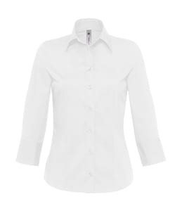 B&C Milano - Poplin Blouse with 3/4 Sleeves - SW520 White
