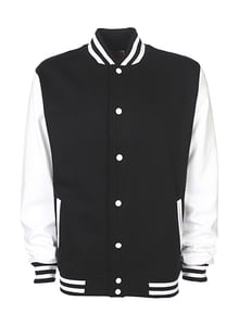 FDM FV001 - Varsity Jacket Black/White