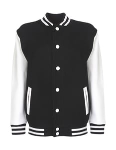 FDM FV002 - Junior Varsity Jacket Black/White