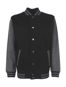 FDM FV002 - Junior Varsity Jacket Black/Charcoal