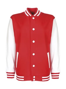 FDM FV002 - Junior Varsity Jacket Fire Red/White