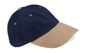 Beechfield B57 - Low Profile Heavy Brushed Cotton Cap French Navy/Taupe