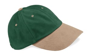 Beechfield B57 - Low Profile Heavy Brushed Cotton Cap Forest Green/Taupe