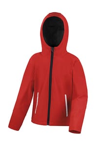 Result R224J/Y - Kids TX Performance Hooded Softshell Jacket Red/Black
