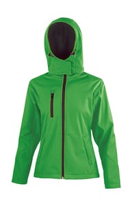 Result Core R230F - Women's Core TX performance hooded softshell jacket Vivid Green/Black