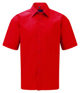 Russell Europe 935M - Short Sleeve Poplin Shirt Classic Red