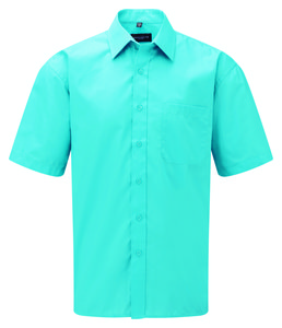Russell Europe 935M - Short Sleeve Poplin Shirt Turquoise