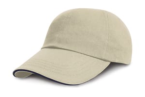 Result Caps RC024P - Brushed Cotton Cap Natural/Navy