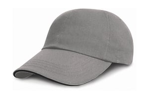 Result Caps RC024P - Brushed Cotton Cap Grey/Black