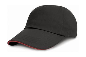 Result Caps RC024P - Brushed Cotton Cap Black/Red