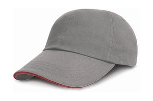 Result Caps RC024P - Brushed Cotton Cap Grey/Red
