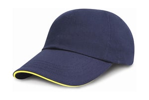 Result Caps RC024P - Brushed Cotton Cap Navy/Yellow