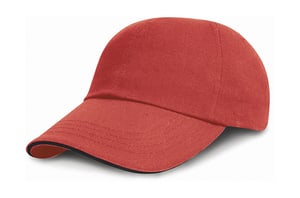 Result Caps RC024P - Brushed Cotton Cap Red/Black