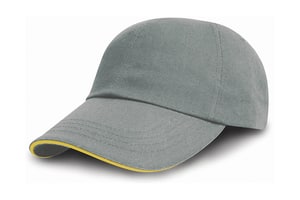 Result Caps RC050X - Brushed Cotton Drill Cap Heather/Amber