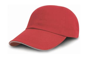 Result Caps RC050X - Brushed Cotton Drill Cap Red/Putty