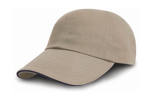Result Caps RC050X - Brushed Cotton Drill Cap Putty/Navy