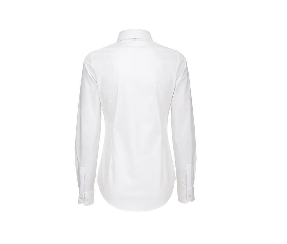 B&C SWP23 - Ladies' Black Tie Elastane Long Sleeve Poplin