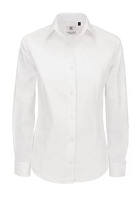 B&C Heritage LSL Women - Ladies` Heritage LS Poplin Shirt - SWP43 White