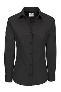 B&C Heritage LSL Women - Ladies` Heritage LS Poplin Shirt - SWP43 Black