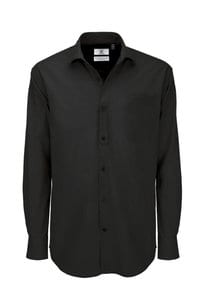 B&C Heritage LSL Men - Men`s Heritage LS Poplin Shirt - SMP41 Black