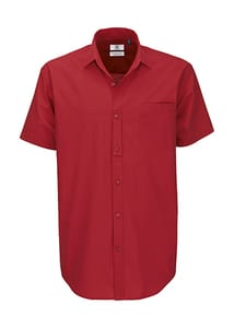 B&C Heritage SSL Men - Men`s Heritage Poplin Shirt - SMP42 Deep Red 