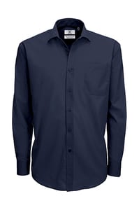B&C SMP61 - Men's Smart Long Sleeve Poplin Shirt Navy Blue