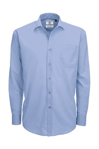 B&C SMP61 - Men's Smart Long Sleeve Poplin Shirt Business Blue