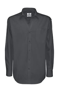 B&C SMT81 - Men's Sharp Twill Cotton Long Sleeve Shirt Dark Grey