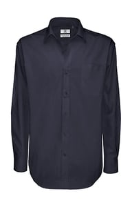 B&C SMT81 - Men's Sharp Twill Cotton Long Sleeve Shirt Navy Blue