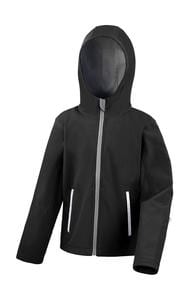 Result R224J/Y - Kids TX Performance Hooded Softshell Jacket Black/Grey