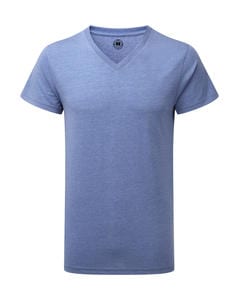 Russell Europe R-166M-0 - Men’s V-Neck HD Tee Blue Marl