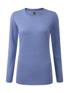 Russell Europe R-167F-0 - Ladies Long Sleeve HD Tee Blue Marl