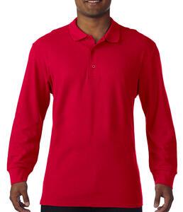 Gildan 85900 - Premium Cotton Adult Double Piqué Polo LS Red