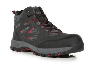 Regatta Safety Footwear TRK201 - Mudstone Safety Hiker Ash/Rio Red